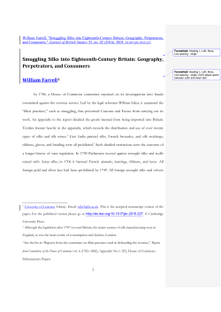 Smuggling Silks into Eighteenth-Century Britain: Geography