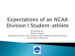 Expectations of an NCAA Division I Student-athlete