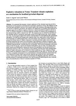 Explosive volcanism on Venus Transient volcanic explosions as a