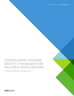 Configuring VMware Identity Manager for Multiple Data Centers