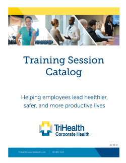 Training Catalog TriHealth Corporate Health 2016