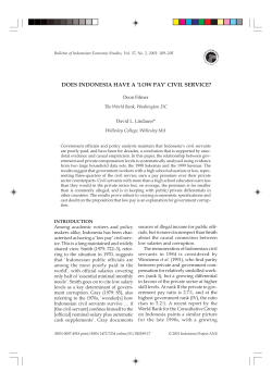 does indonesia have a `low pay` civil service?