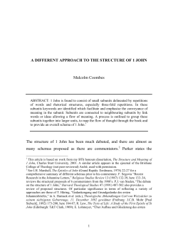 A Different Approach to the Structure of 1 John