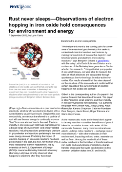 Rust never sleeps&mdash;Observations of electron hopping in iron oxide
