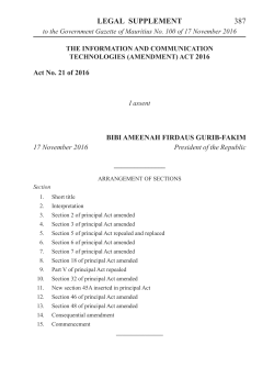 Act 2016 - National Assembly