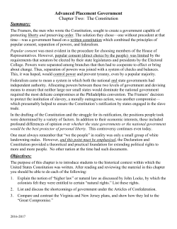 Ch. Consitution Summary and vocab 2016