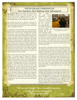 Fifth Grade Chronicles - Fall 2012