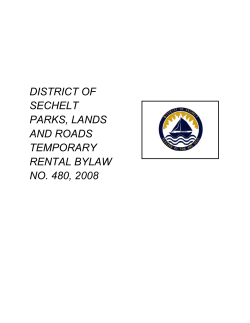 Parks, Lands and Roads Temporary Rental Bylaw No. 480, 2008