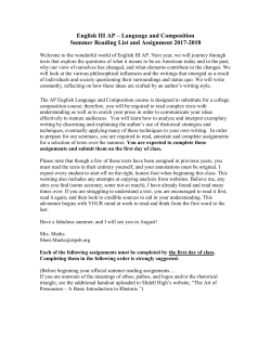 English III AP - Slidell High School