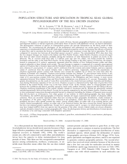 population structure and speciation in tropical seas: global