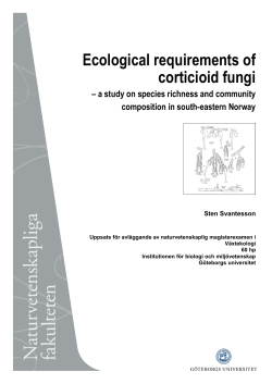 Ecological requirements of corticioid fungi