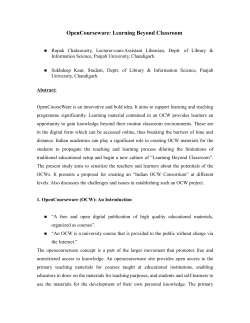 OpenCourseware: Learning Beyond Classroom - e-LIS