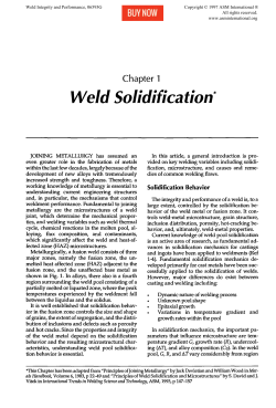 Chapter 1: Weld Solidification