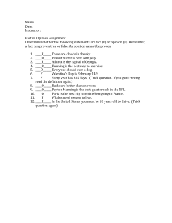Answers Fact VS Opinion Assignment - Easy Peasy All-in