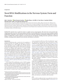Novel RNA Modifications in the Nervous System: Form and Function