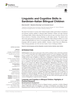 Linguistic and Cognitive Skills in Sardinian&ndash;Italian Bilingual Children
