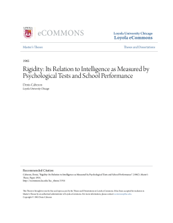Rigidity: Its Relation to Intelligence as Measured by Psychological