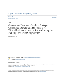 Government Personnel - Franking Privilege