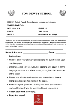 English exam - Tom Newby School