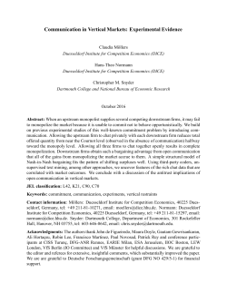Communication in Vertical Markets: Experimental Evidence