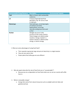 Nonrenewable Energy Resource Description Environmental Impacts