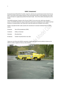 1 DUKW &ldquo; A long journey&rdquo; During the Second World War the allies