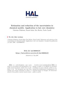 Estimation and reduction of the uncertainties in chemical - HAL-Insu