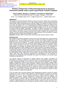 Kinetics of Reduction of Nitrochlorobenzenes by
