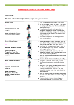 Summary of exercises included on last page