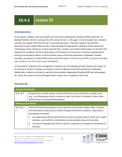 Grade 10 ELA Module 4, Unit 2, Lesson 25