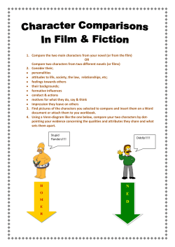 1. Compare the two main characters from your novel (or from the film