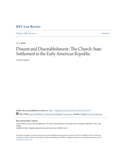 Dissent and Disestablishment