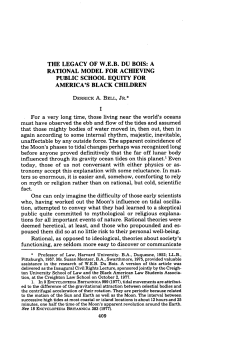 Legacy of W.E.B. DuBois: A Rational Model for Achieving Public