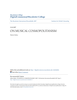 on musical cosmopolitanism - DigitalCommons@Macalester College