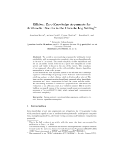 Efficient Zero-Knowledge Arguments for Arithmetic Circuits in the