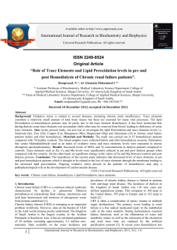 Role of Trace Elements and Lipid Peroxidation