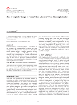 Role of Utopia for Design of Future Cities