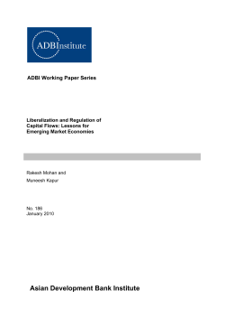 Liberalization and Regulation of Capital Flows: Lessons for