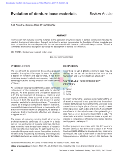 Evolution of denture base materials