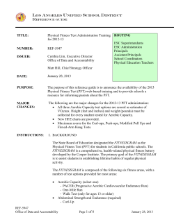 Physical Fitness Test Administration Training for 2012-13