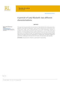 A portrait of Lady Macbeth: two different characterizations