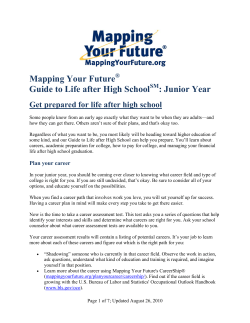 Mapping Your Future Guide to Life after High School : Junior Year