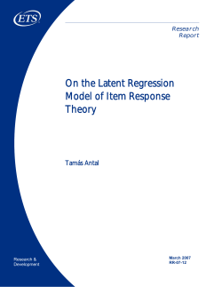 On the Latent Regression Model of Item Response Theory