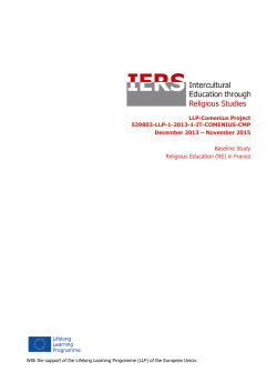 Baseline Study &ndash; Religious Education in France