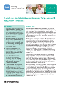 Social care and clinical commissioning for people with long