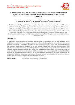a new simplified criterion for the assessment of field liquefaction