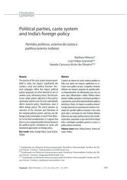 Political parties, caste system and India`s foreign policy