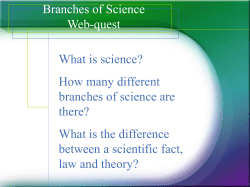 Branches of Science Web-quest What is science? How many