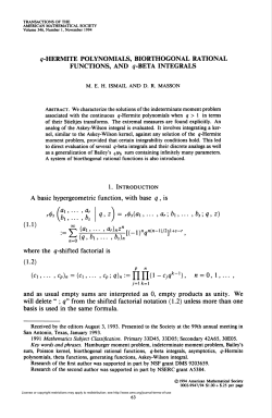 THERMITE POLYNOMIALS, BIORTHOGONAL RATIONAL
