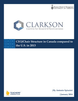 CEO/Chair Structure in Canada compared to the U.S. in 2013